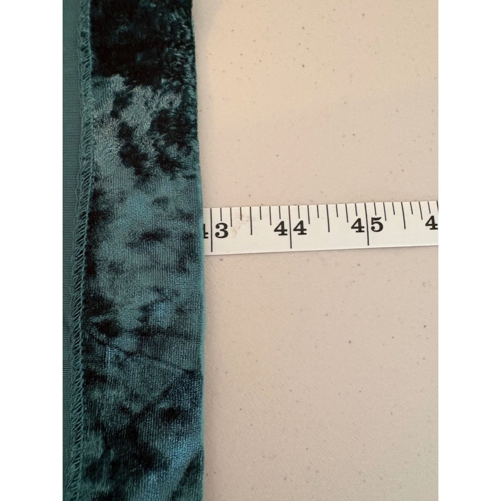 Cato Women XL Teal Crushed Velvet Duster Cardigan Open Front Longline Blazer - Picture 7 of 10